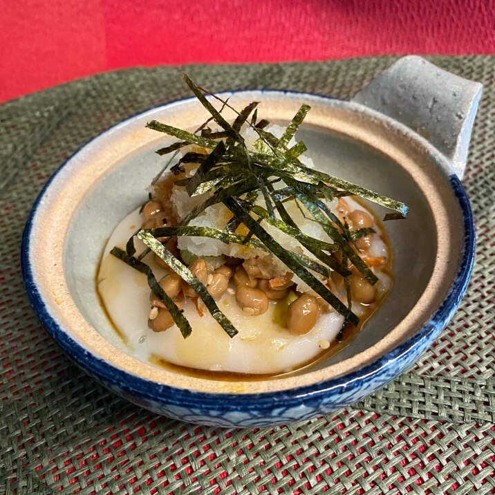 小腹が空いたら❣️レンチン餅の納豆大根みぞれ和え